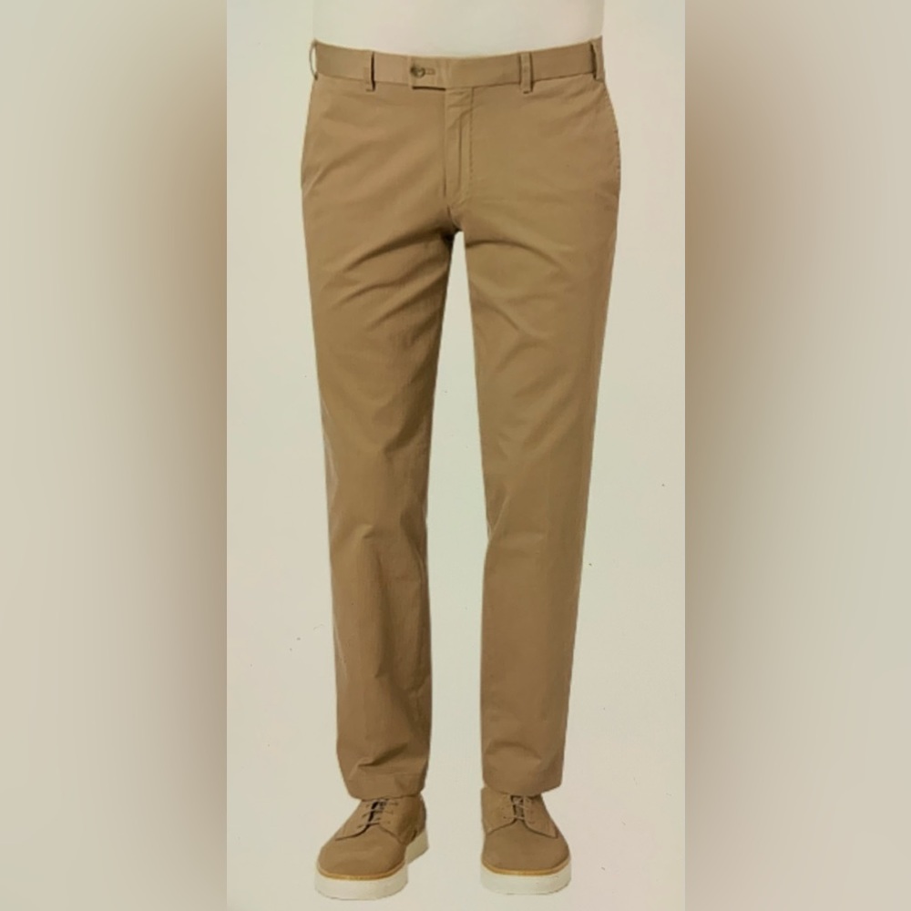 HILTL Chinos Parma Contemporary-Fit Cotton/Cashmere Khaki ~New~